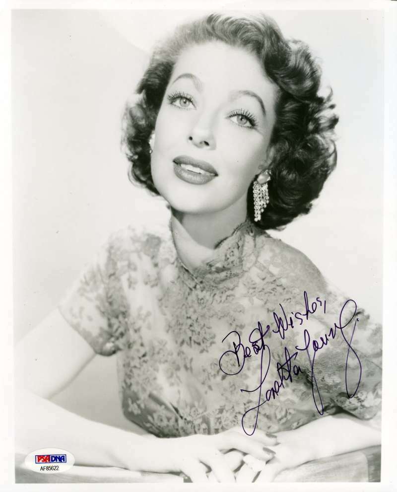 Loretta Young Psa Dna Coa Autograph 8x10 Photo Poster painting Hand Signed