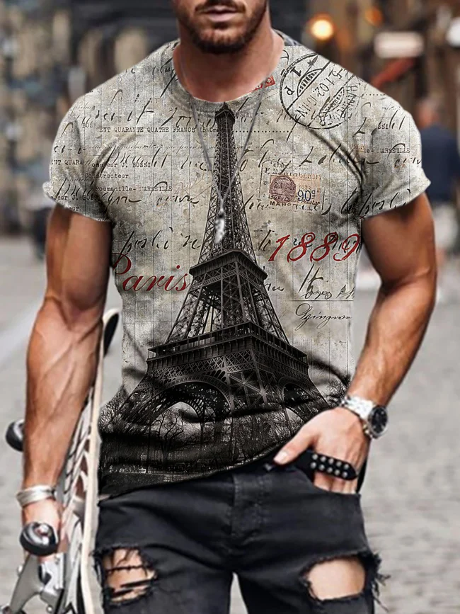 Vintage Eiffel Tower print T-shirt / [viawink] /