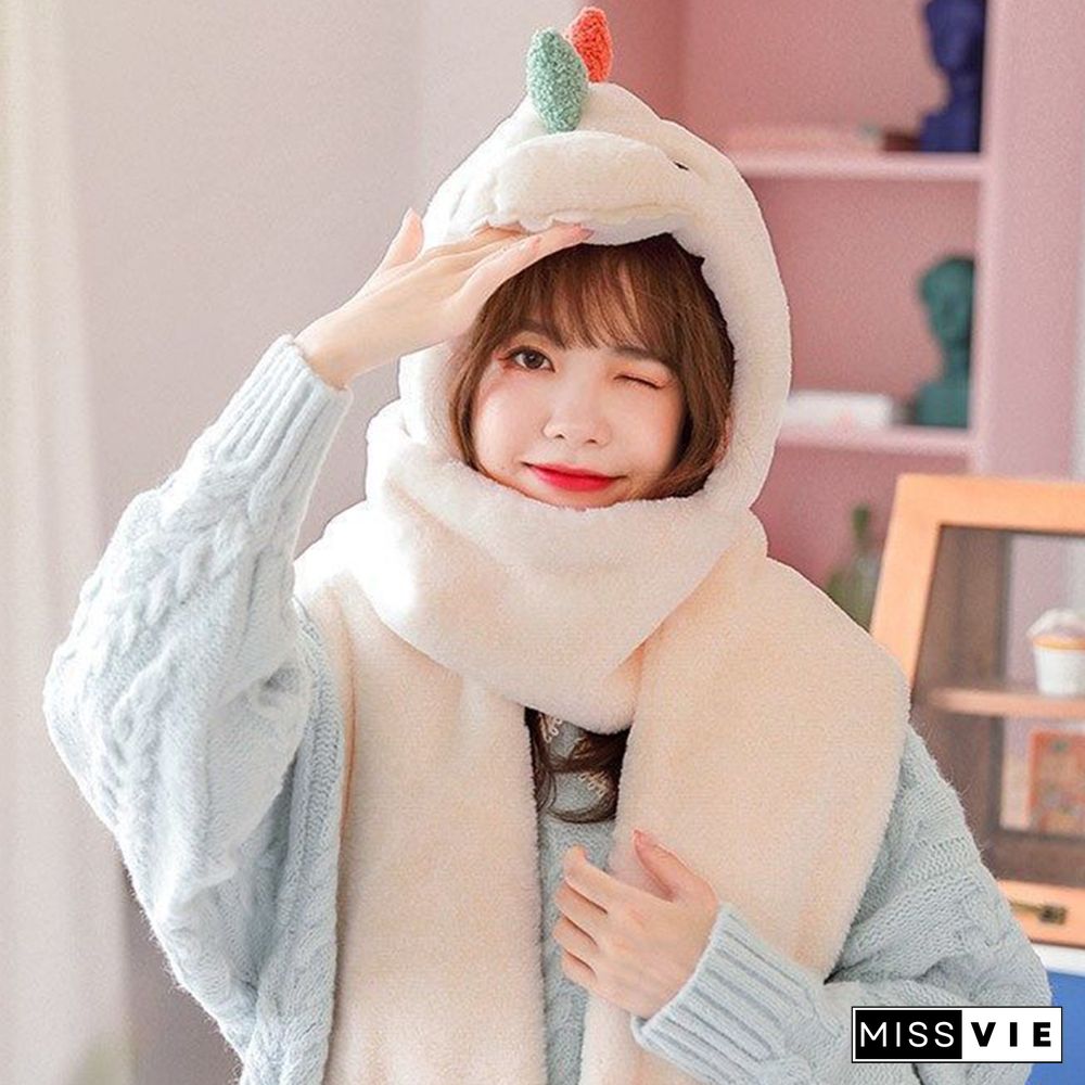 Dinosaur Hat Scarf Gloves Warmer