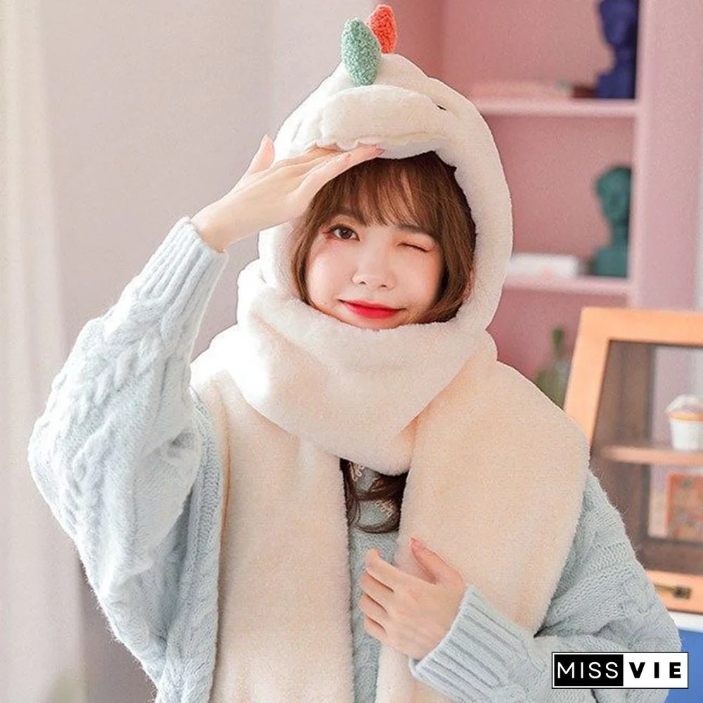 Dinosaur Hat Scarf Gloves Warmer