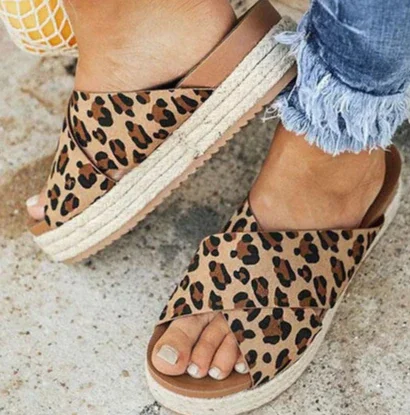 Qengg New Women Slippers Platform Wedge Sandals Fashion Bow Peep Toe Beach Outdoor Ladies Walking Shoes Plus Size Zapatilla Mujer