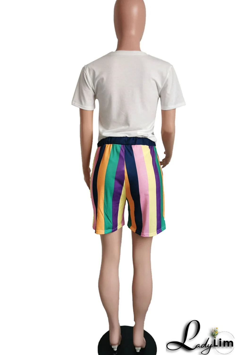 Red Casual Print Split Joint O Neck Short Sleeve Two Pieces