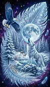 Luxury AB Velvet Diamond Painting Kit - Wolf