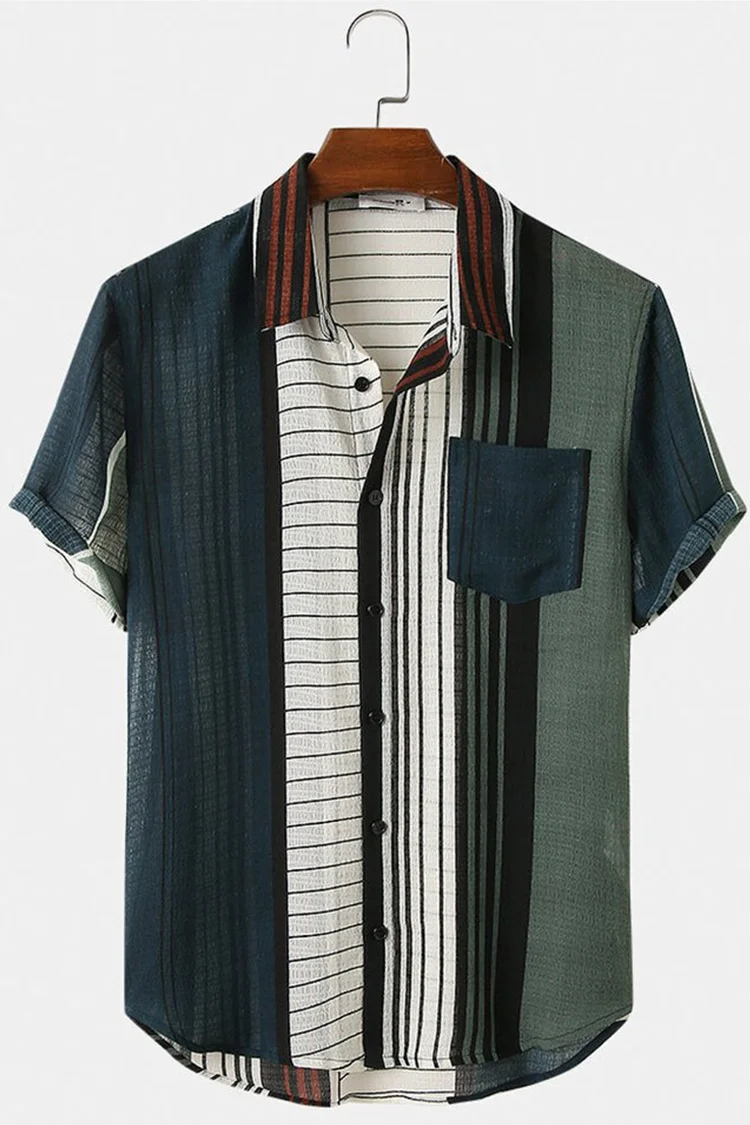 Slim Fit Pinstripe Short Sleeve Shirt