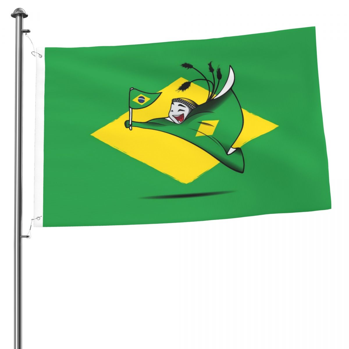 Brazil World Cup 2022 Mascot 2x3 FT UV Resistant Flag