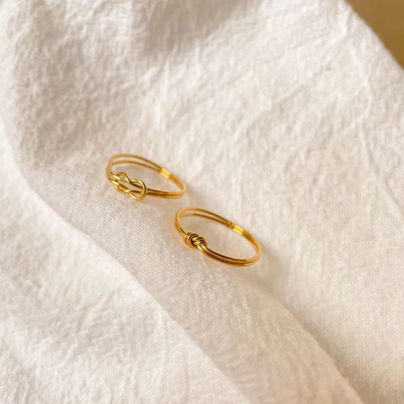 Minimalist Solid Color Titanium Steel Plating Gold Plated Rings