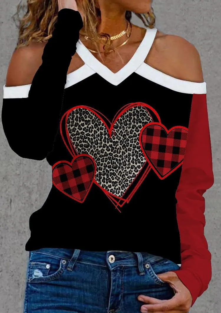 Red Chenked And Heart Printed Shirt