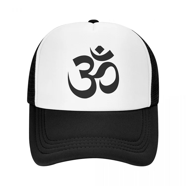 Unisex Mandala Om Sign Trucker Hat Adult Buddhism Aum Yoga Meditation Adjustable Baseball Cap Men Women Sports