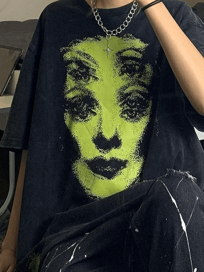 Brownm Screen Print Oversized Tee