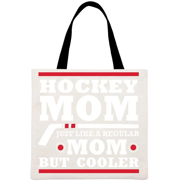 Hockey mom Printed Linen Bag-Annaletters