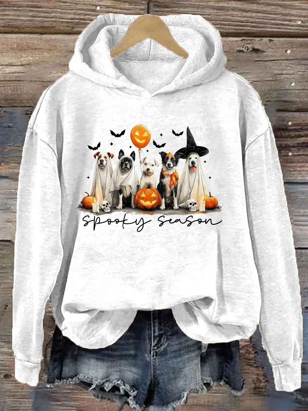 Retro Ghost Dog Hoodie