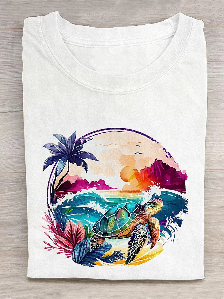 Hawaiian Sea Turtle Creative Design T-shirt