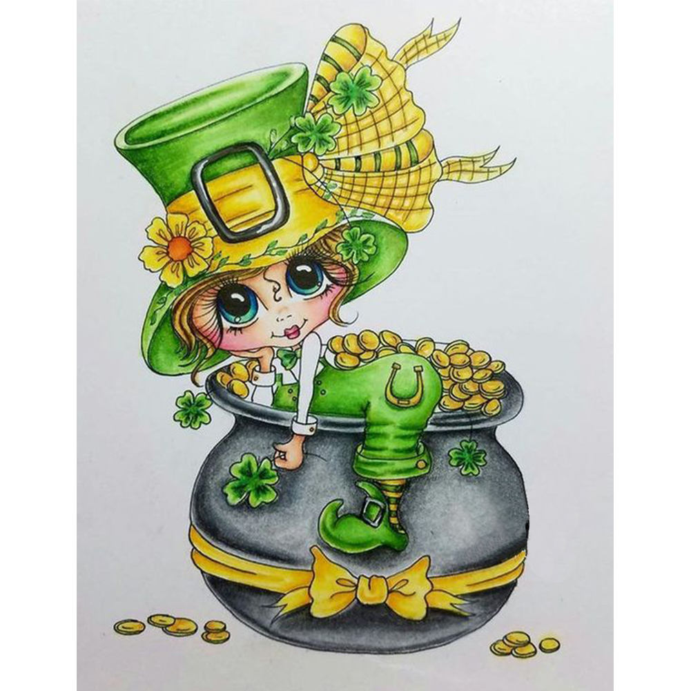 

30*40CM - Round Drill Diamond Painting - Girl, 501 Original