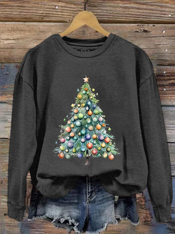 Women's Christmas Tree Casual Sweatshirt - BSRTRL0019