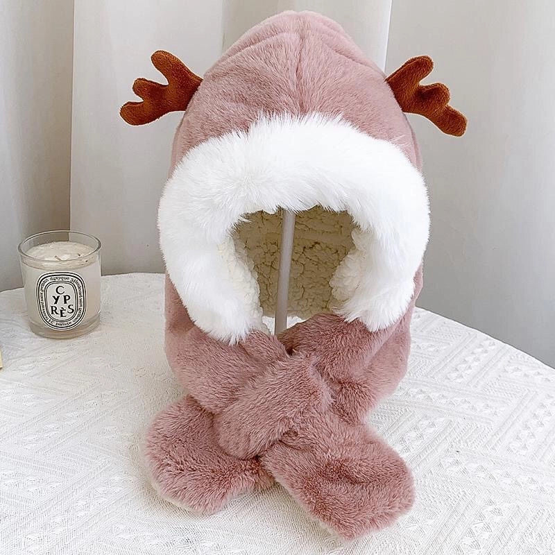 Winter Children’s Hat Scarf Integrated Thickened Warm Baby Cute Baby Windproof Ear Protection Hat For Boys And Girls
