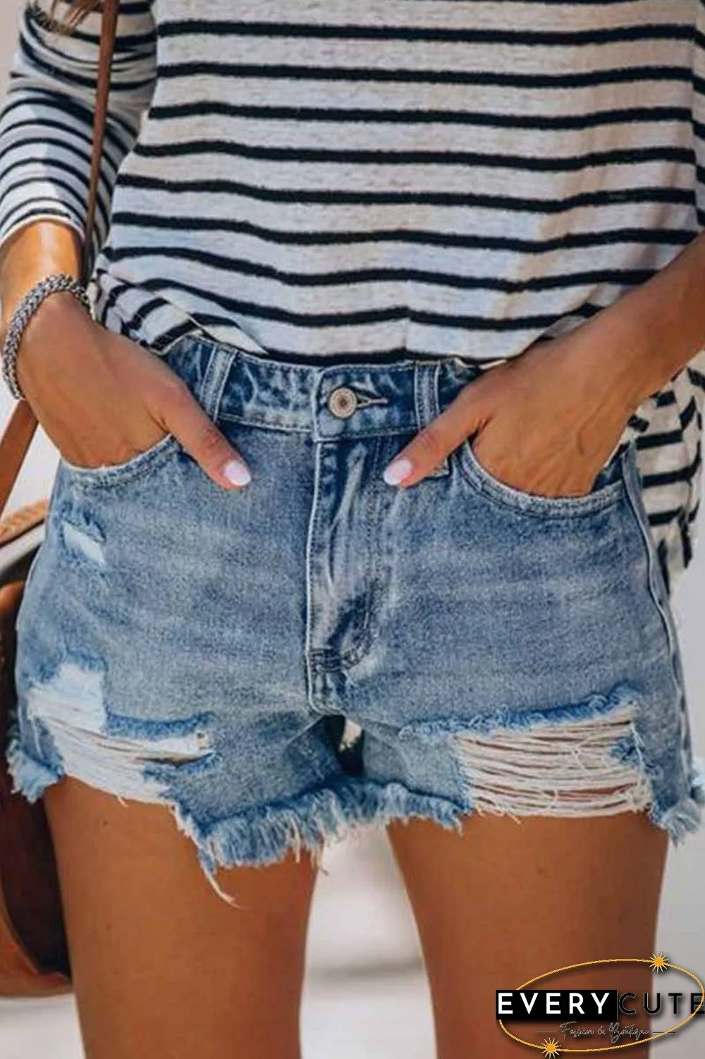 Blue Loose With button Jeans