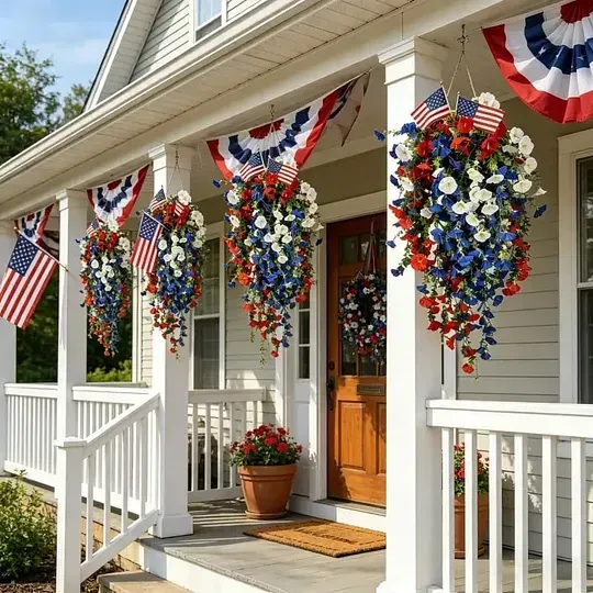 ✨Independence Day Hot Sale❤️🤍💙 🇺🇸 Red. White & Blue Flowers for America's 250th &ndash; Perfect for Porch & Party 💐