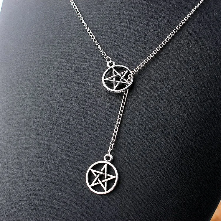 Double Pentagram Necklace