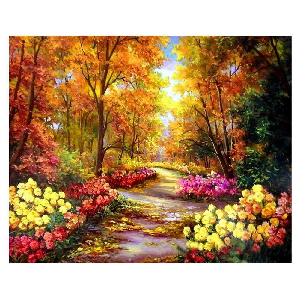 Full Round Diamond Painting Autumn Scenery (40*30cm)