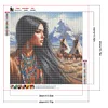 Femme indienne-peinture diamant ronde-40*40cm