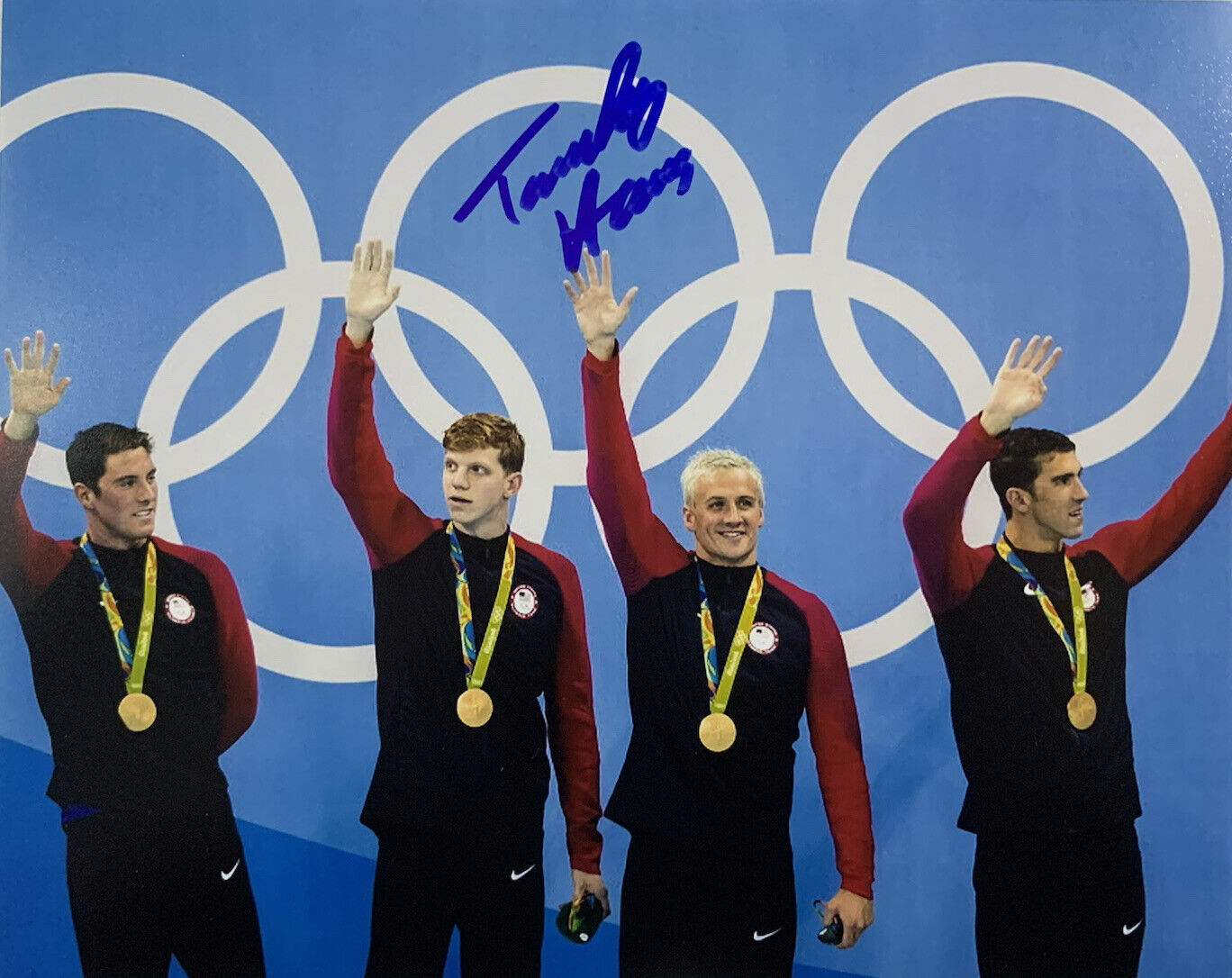 TOWNLEY HAAS HAND SIGNED 8x10 Photo Poster painting USA OLYMPICS SWIMMER AUTOGRAPH COA
