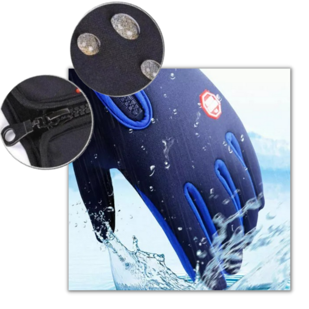 Unisex thermal gloves - Windproof, adjustable zipper -
