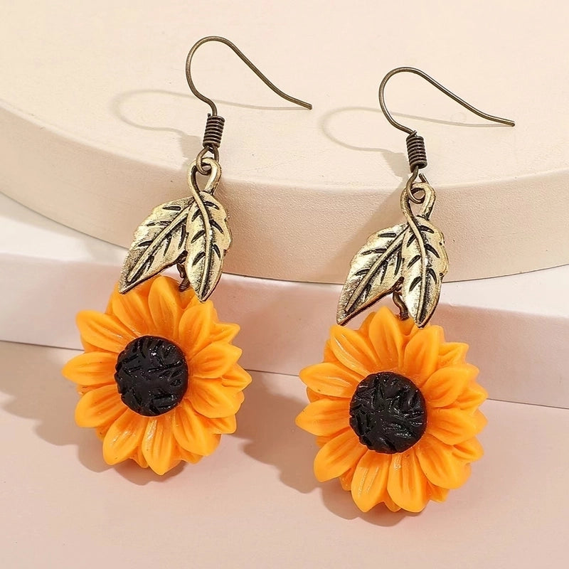 Popular Flower Earrings Chinese Advanced Color Creative Ear Hook Fresh Sweet Vitality Plant Pendant Jewelry