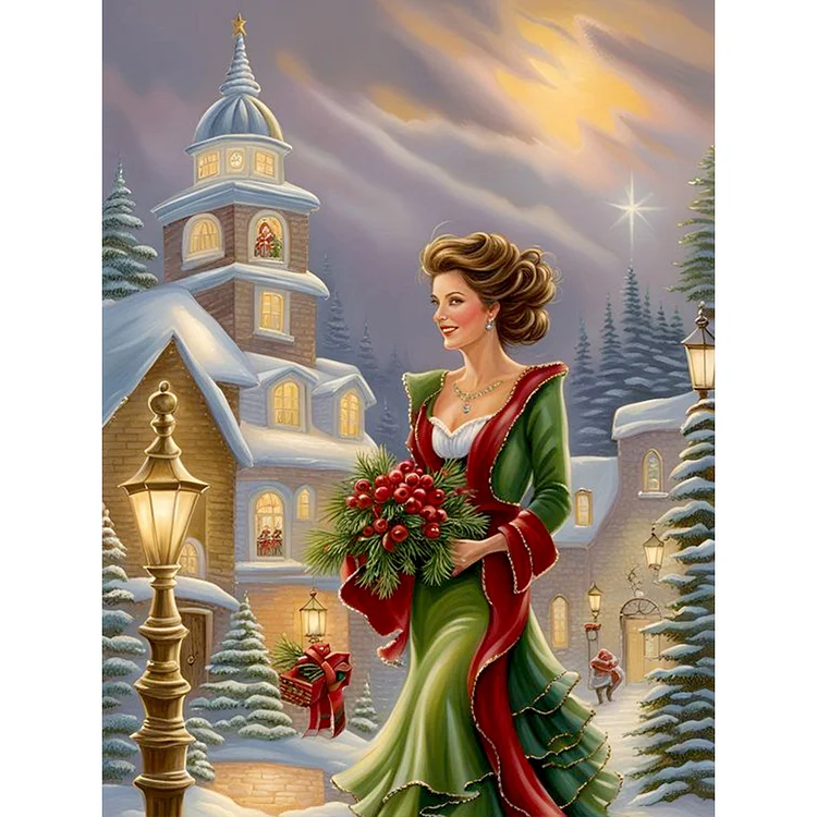 Christmas Girls  - Full Round - Diamond Painting(30*40cm)
