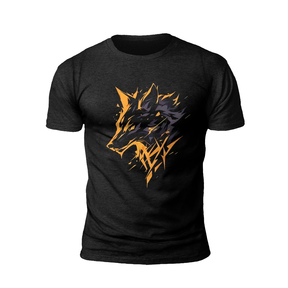 Abstract Wolf with Flames T-Shirt