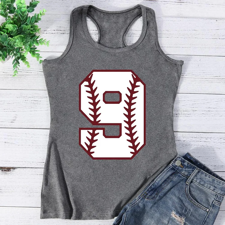 Baseball number 9 Vest Top