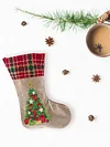 14 Inch Large DIY Linen Diamond Painting Xmas Stocking Hanging Gift Candy Bag Kits(20x35cm)