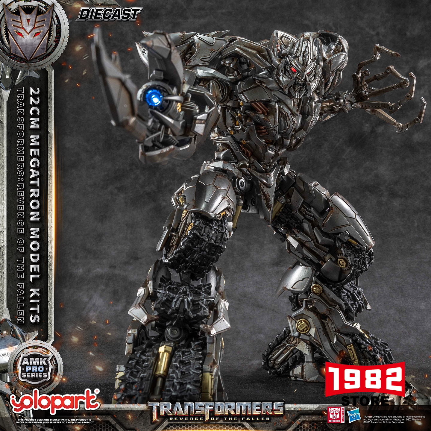 YOLOPARK Transformers 2 Tank Megatron Alloy Model - Premium Assembly Action Figure, Collectible Toy for Movie Fans, Detailed Robot Statue, New Desktop Display Collectible