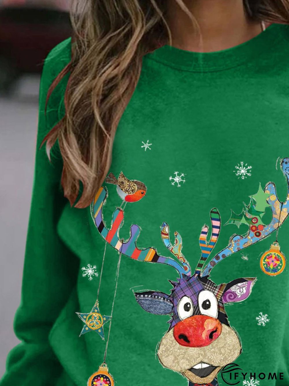 New Women Fashion Vintage Holiday Shift Casual Sweatshirt | IFYHOME