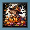 Kit de peinture en diamant DIY 5D perceuse ronde 40x40cm (vache d&rsquo;Halloween)