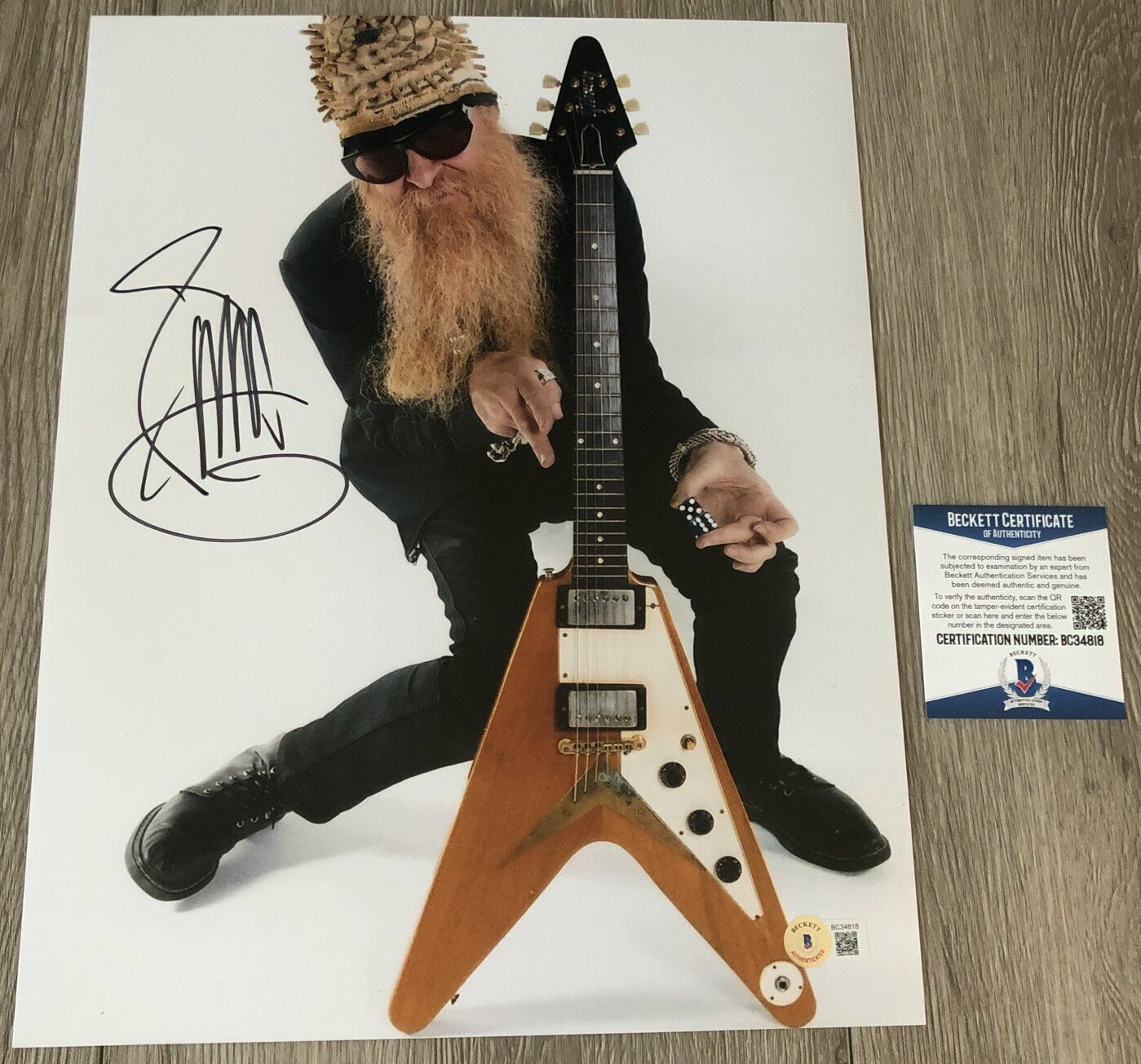 BILLY GIBBONS SIGNED AUTOGRAPH ZZ TOP 11x14 Photo Poster painting w/EXACT PROOF BECKETT BAS COA