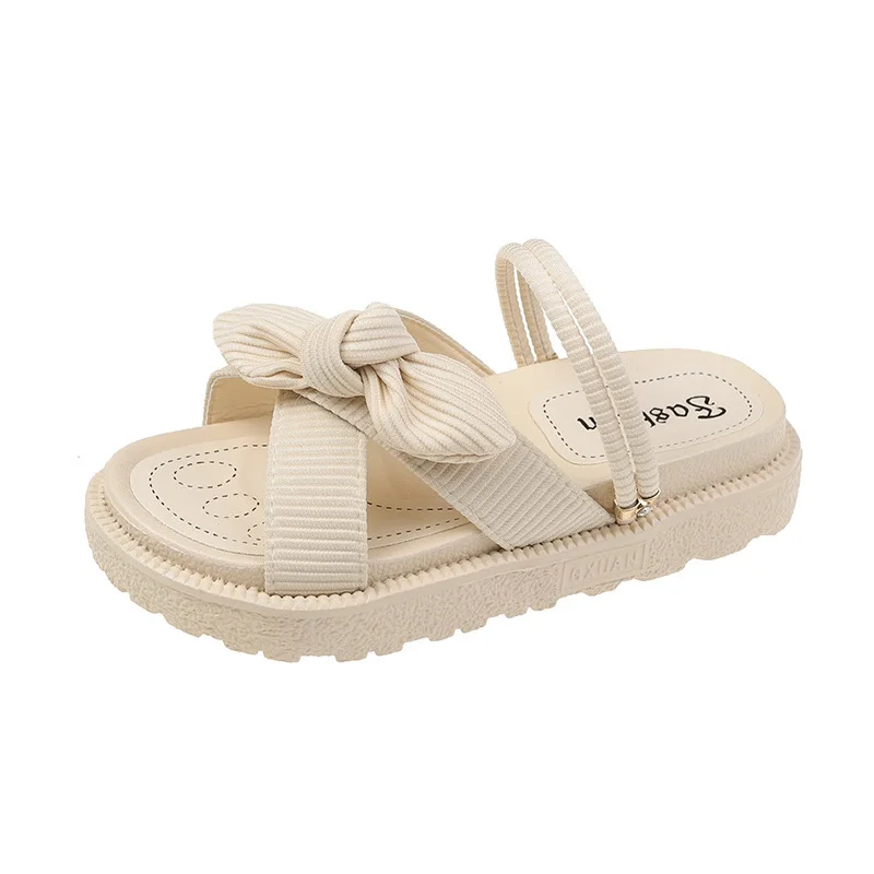 Uveng Uveng Women Wearing Sandals In The Summer Wear The New Year's New Casual Dress Thick-Bottomed Fairy Wind Students Flat Bottom Women's Slippers