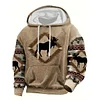 💥 2025 Hot Sale!Men's Reindeer Tribal Graphic Prints Hoodie Hoodies Sweatshirt Daily Ethnic Casual Long Sleeve Hooded Holiday Going Out Streetwear Blue Sky Blue Khaki Gray Print Spring & Fall Designer