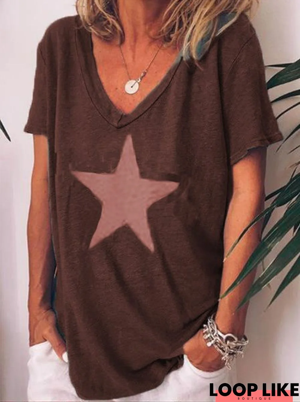 Cotton Casual Short Sleeve Tunic T-Shirt