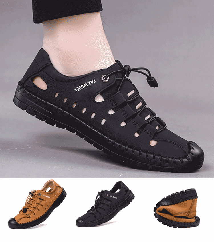 🔥BUY TWO FREE SHIPPING 🔥 Aviator Wrapped Toe Hollow Leather Sandals