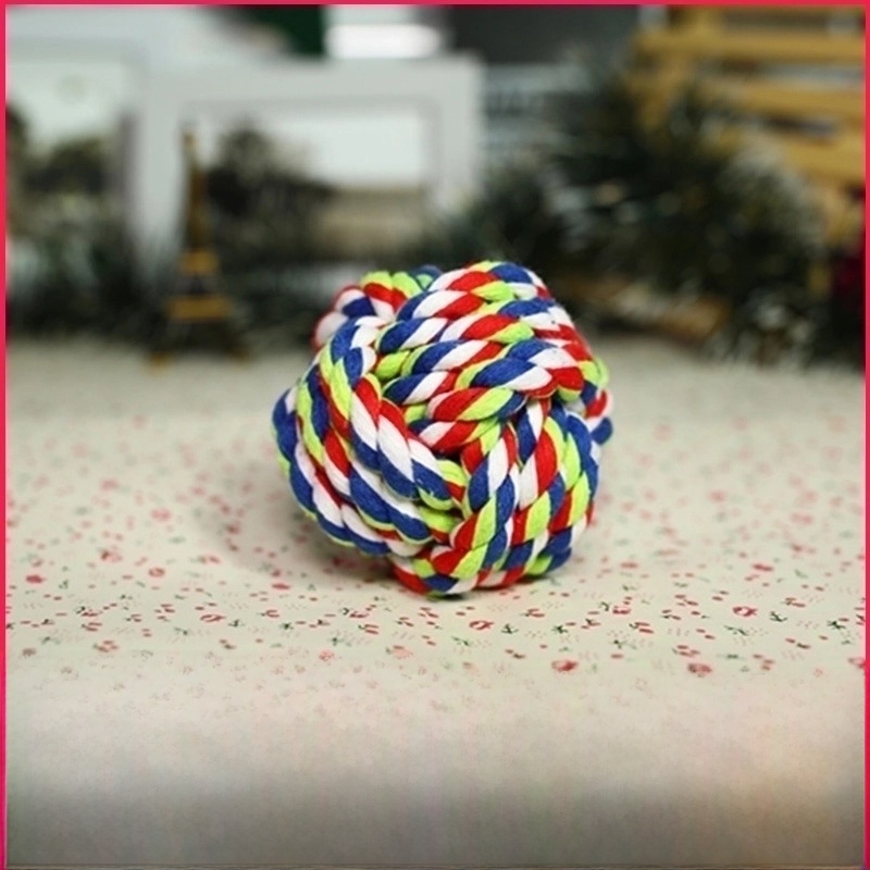 Fashion Contrast Color Cotton Rope Dog Toy Balls