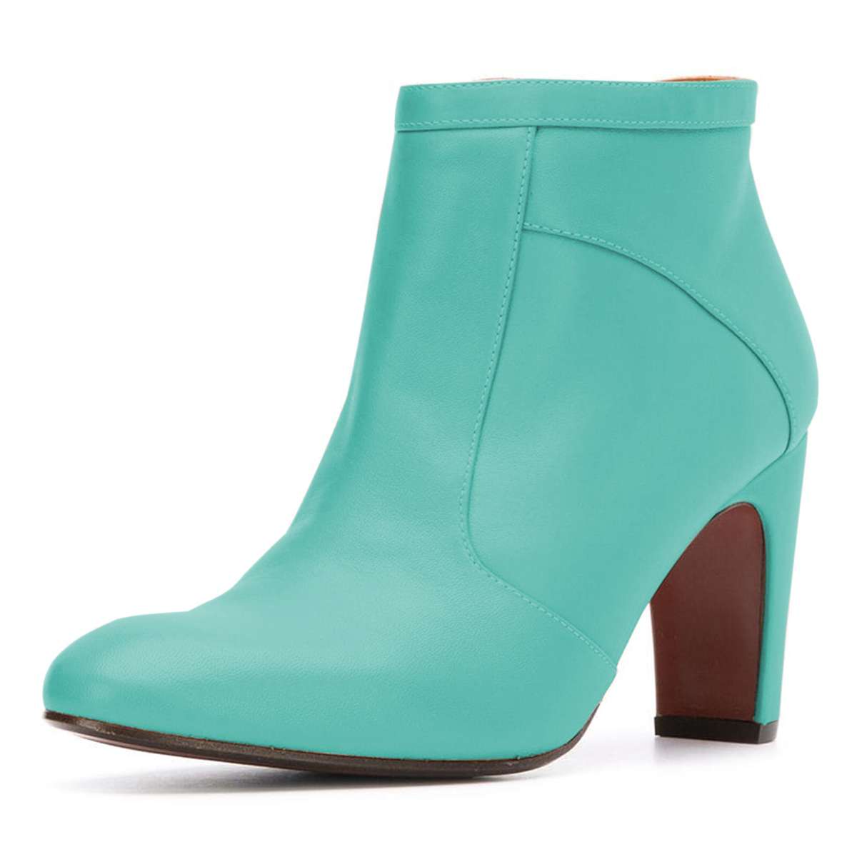 GOOSHOE Cyan Chunky Heel Ankle Boots