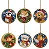 6pcs/set DIY Diamond Special Shape Pearl Art Hanging Wooden Christmas Tree Ornament Kit