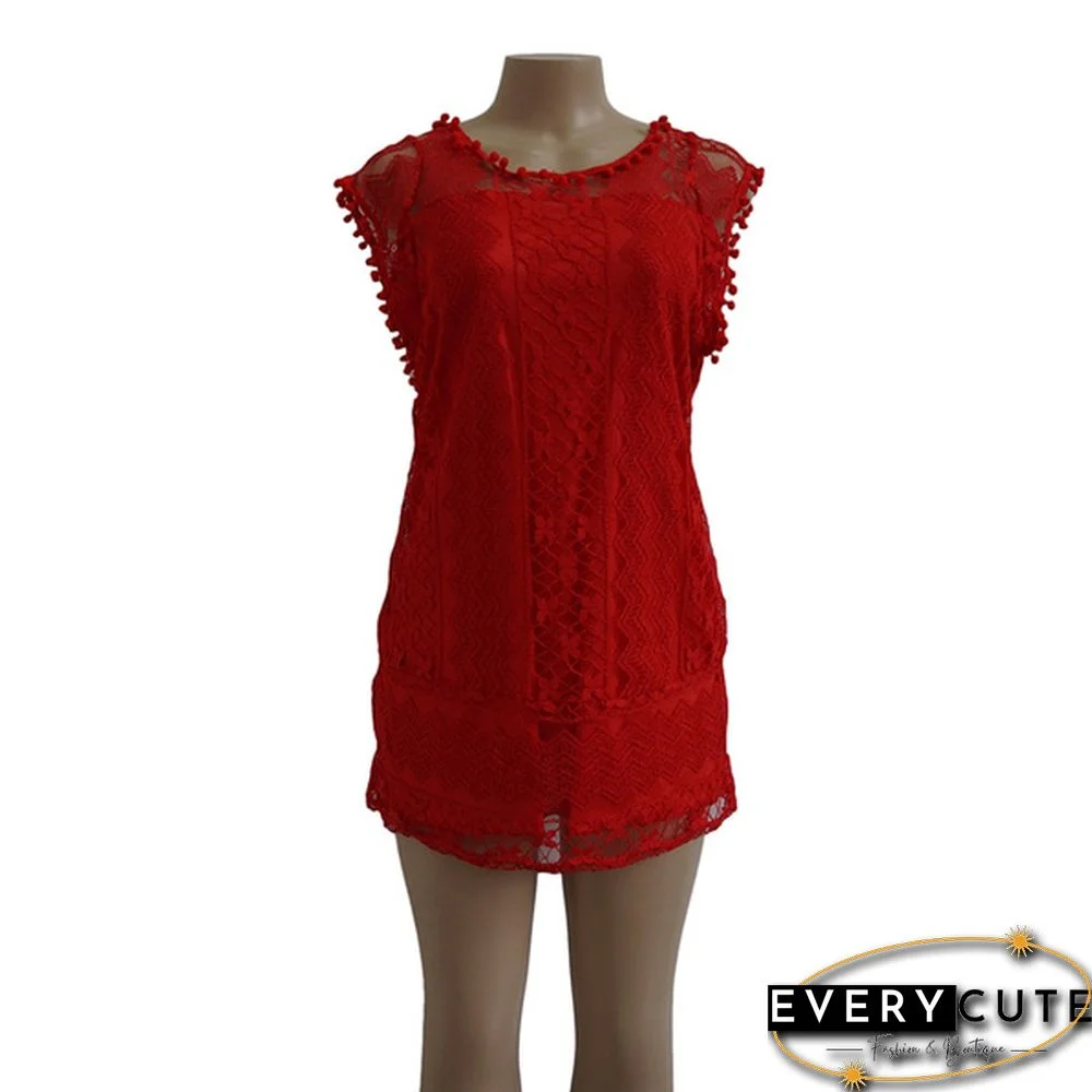 Summer Dress Women Casual Beach Short Dress Tassel Black White Mini Lace Dress Sexy Party Dresses Vestidos S-XXL