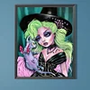 Diamond Painting-DIY Full Round Drill Girl with Green Hair(40x50cm)