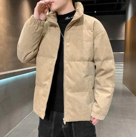 Inongge Men's Fashion Winter White Duck Down Jacket Korean Version Trend Thickening Short Shiny Jacket Coat Casual Parkas Overcoat