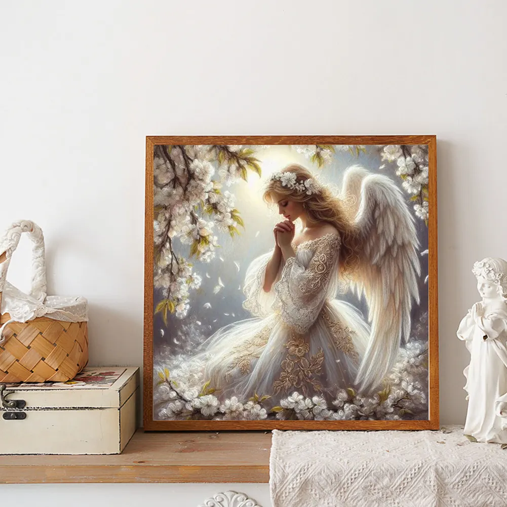 Diamond Painting - Full Round Drill - Praying Angel(Canvas|30*30cm)