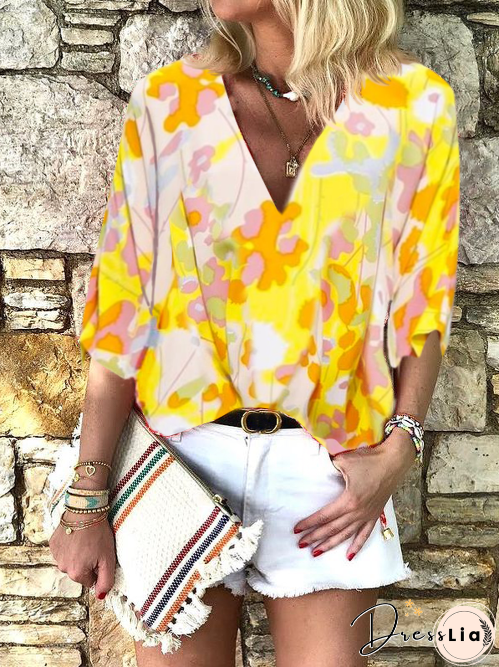 V Neck Shift Sweet Tops