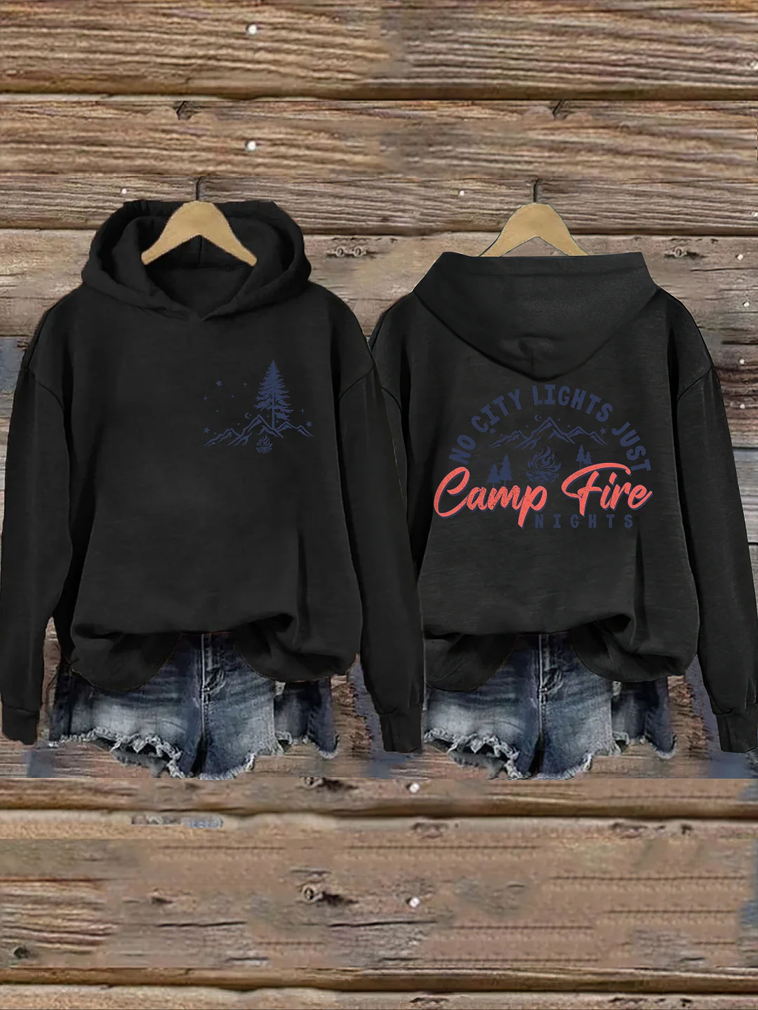 No City Lights Just Campfire Nights Hoodie