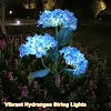 Solar LED Hydrangea Flower Light 10H Lighting Time Ground Plug Flower Light for Garden Pathway Patio Backyard Landscape Decor