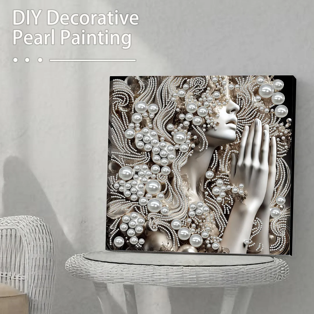 Pearl Praying Woman DIY Pearl Art Diamond Painting 30x30cm for Home Wall Decor